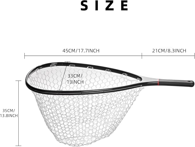 SF Fly Fishing Landing Net Soft Rubber Mesh Trout Net Catch and Release Net