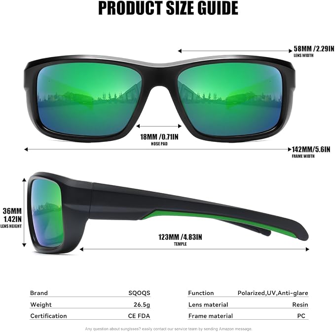 3Pack Polarized Sports Sunglasses for Men, Wrap Around Frame UV400 Goggles Sun Glasses for Cycling Fishing Driving