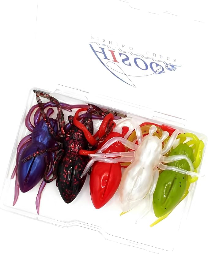 Topwater Spider Fishing Lure Bait - Soft Spider Lures for Bass Trout Pike,TPE Flexible Body for Lifelike Action, Perfect for Freshwater Saltwater Fishing