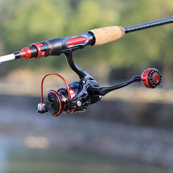 Sougayilang Fishing Rod and Reel Combo, 5.9ft/6.9ft 2-Piece MH Spinning Rod with Spinning Reel, 15lb Max Drag, Cork & EVA Grip, Saltwater Freshwater Gear for Bass Walleye Trout-2Packs