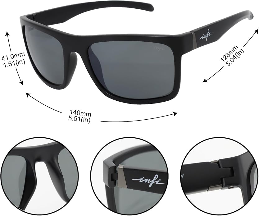 INFI Fishing Polarized Sunglasses for Men Driving Running Mirrored Glasses UV400 Protectiont
