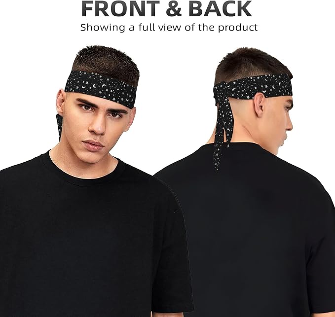 Sports Tie Headbands for Men Women, Adjustable Ninja Karate Head Band Headband for Basketball, Running, Tennis, Yoga