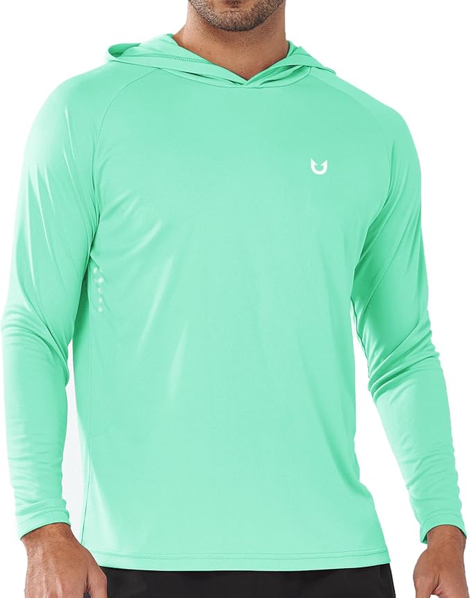 NORTHYARD Men's UPF 50+ Rash Guard Hoodie Long Sleeve Sun Protection Shirt Fishing Swim Beach Hiking Quick Dry Lightweight