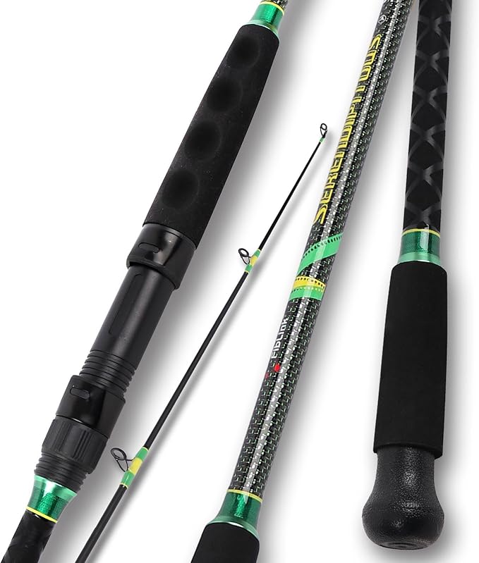 Fiblink 2-Piece Surf Spinning/Casting Fishing Rod, Carbon Fiber Fishing Rod(8’/8’6”/9’)