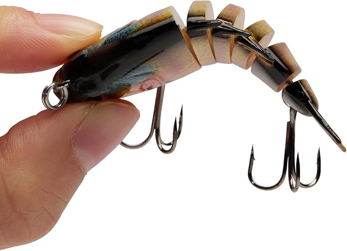 Bassdash SwimPanfish 0.34oz Hard Swimbaits Multi Jointed Topwater Trout Bass Fishing Crank Lure for Freshwater and Saltwater