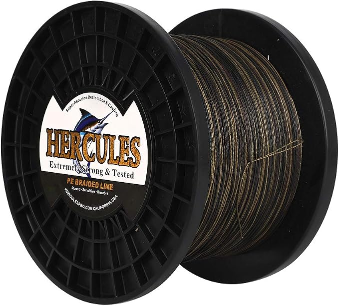 HERCULES Cost-Effective Super Cast 8 Strands Braided Fishing Line 10LB to 300LB Test for Salt-Water,109/328/547/1094 Yards(100M/300M/500M/1000M),Diam.#0.12MM-1.2MM,Hi-Grade Performance,Variety Colors