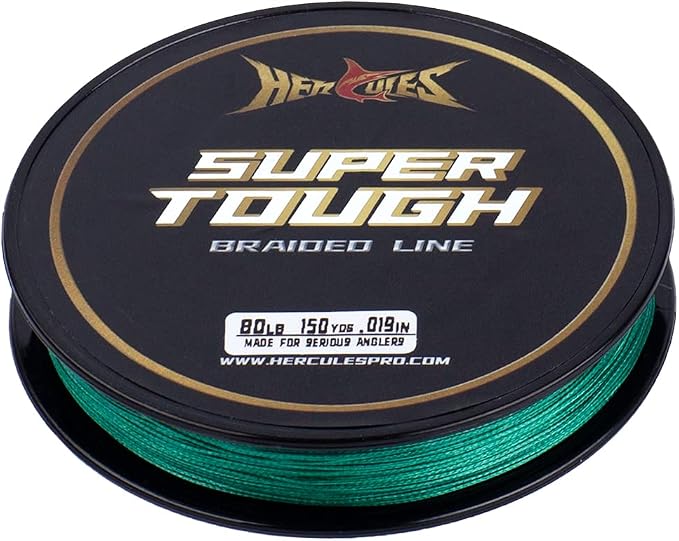 HERCULES Super Tough Braided Fishing Line 4 Strands / 8 Strands, 4lb - 160lb Braid Lines, 150/300/500/1000 Yards for Saltwater