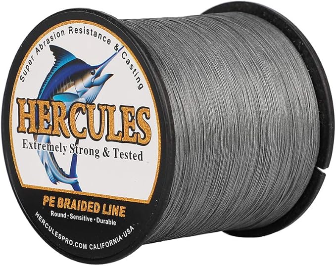 HERCULES Cost-Effective Super Cast 8 Strands Braided Fishing Line 10LB to 300LB Test for Salt-Water,109/328/547/1094 Yards(100M/300M/500M/1000M),Diam.#0.12MM-1.2MM,Hi-Grade Performance,Variety Colors