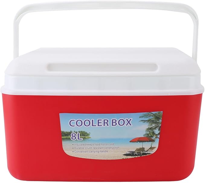 Insulated Portable Cooler Efficient Warm Cold Insulation Portable Hard Cooler Box Ice Cooler for Camping Picnic Beach Drink Beverage Fishing