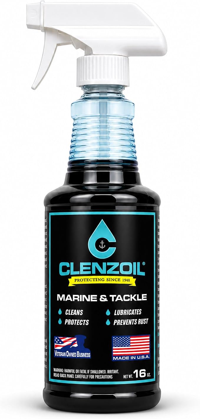 CLENZOIL Marine & Tackle - Fishing Gear Oil Lubricant - for Fish Care Reels, Boat Motors, Downriggers & More - Easily Oils Applicator