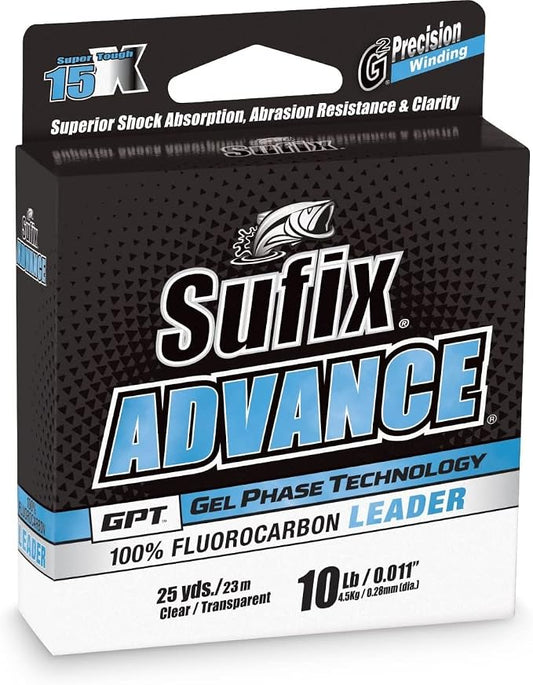 Sufix Advance Fluorocarbon Leader 10 lb Clear - 25 Yds