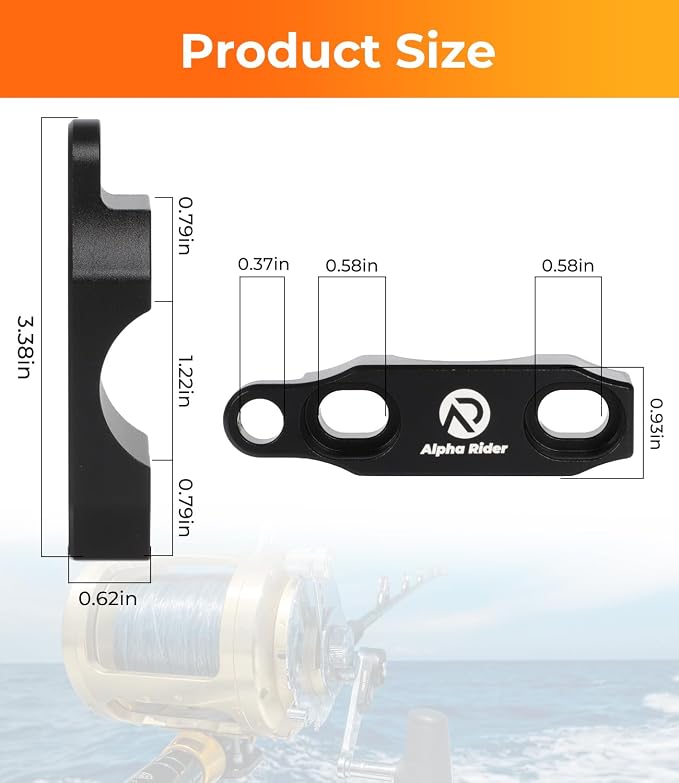 Fishing Reel Rod Clamp Fishing Reels Parts for Penn 20 30 50 70 International V VI Series Reel Rod Clamp Mount Anodized Aluminum Alloy (No Bolts or Screws)