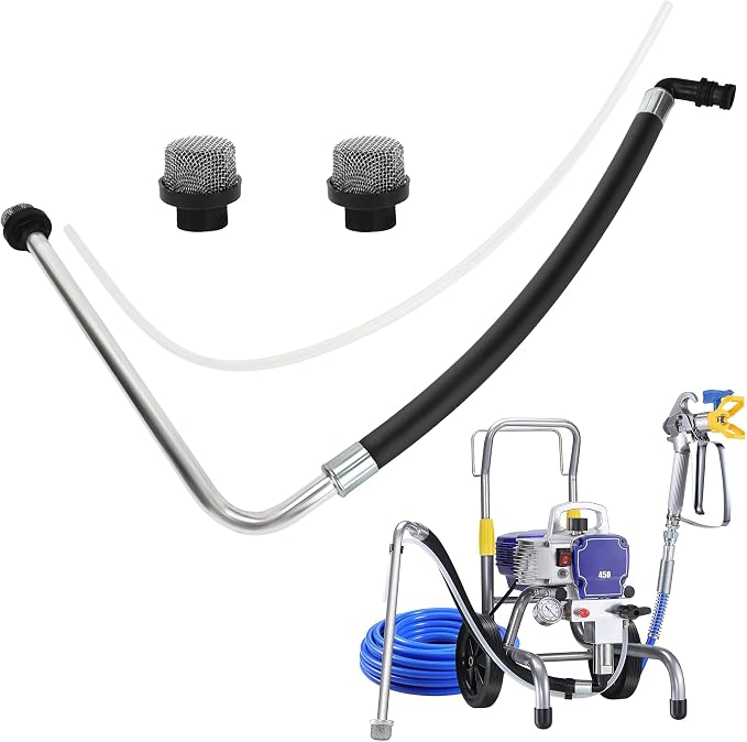 2026 New Upgraded Stainless Steel Suction Hose and Reflux Line Sets,Complimentary 2 Stainless Steel Filter,Compatible With Titan 440 450 Airless Spraying Machine,Airless Paint Sprayer Accessories