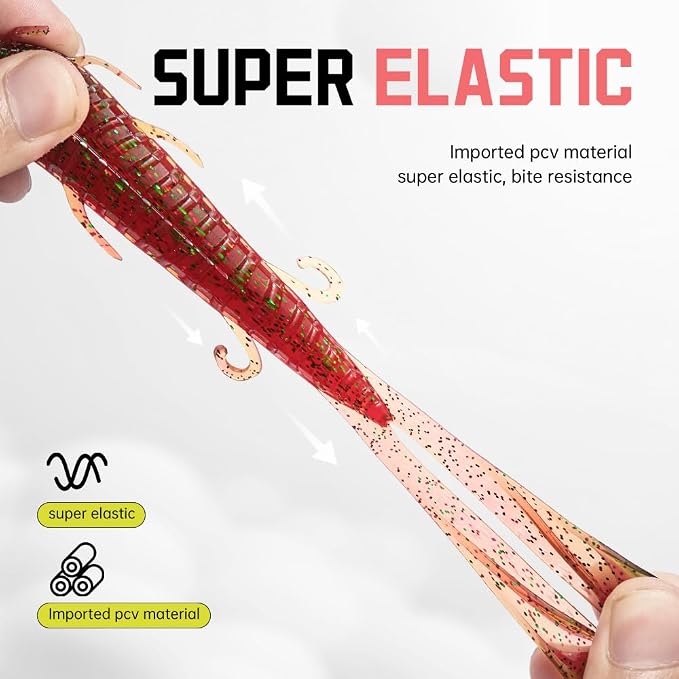 SOLOKING Soft Plastic Fishing Lures - Second Generation Evolved Bait with Natural Shrimp Oil, Salt Injection Technology, Super Elastic Imported PCV Material - Laser Reflector & Submarine Modeling