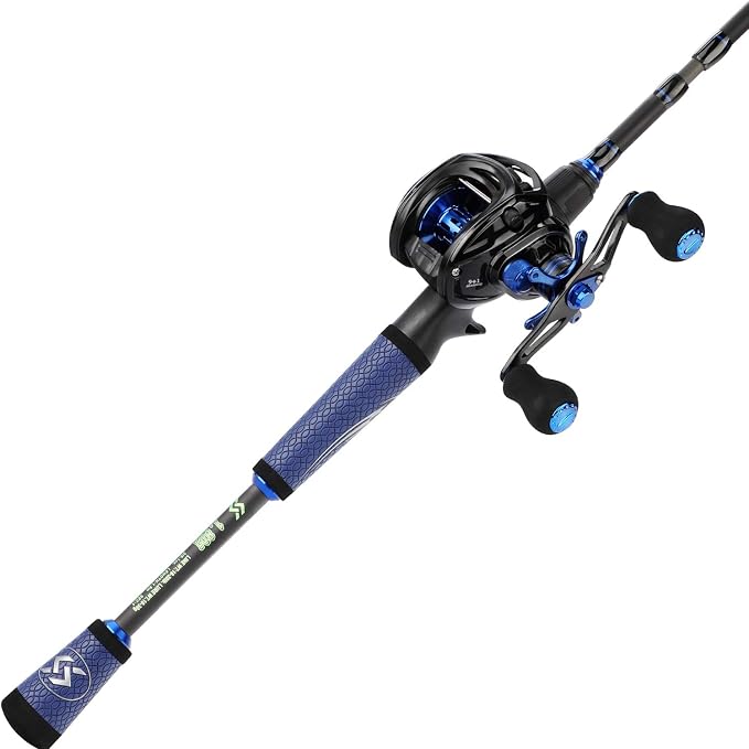 Sougayilang Speed Bass Fishing Rods, Porable Light Weight High Carbon 4 Pc Blanks for Travel Freshwater Fishing-Spinning & Casting