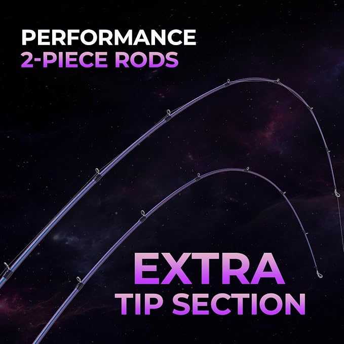 KastKing Royale Legend Pro Technique Bass Fishing Rods, KastFlex IM7 Graphite Blanks, 2-Piece Rod with Extra Tip, SlipLock Technology Handles, PTS Power Transition System, Built-in Hook Keeper