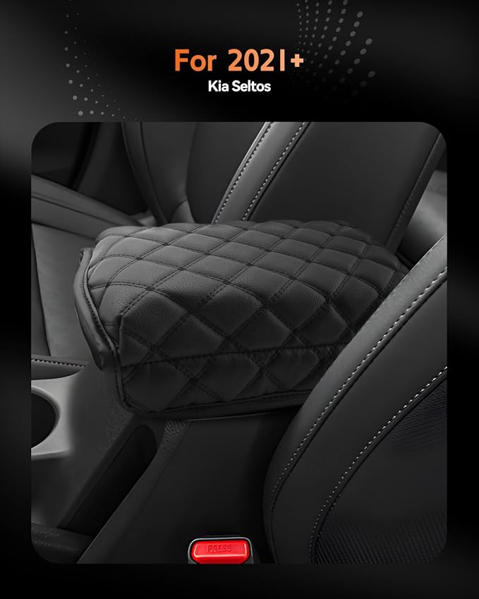 CDEFG for Kia Seltos 2021-2025 2026 Center Console Cover Armrest Box Cover for Seltos (LX, S, EX, X-Line, SX) Accessories Console Arm Rest Protector