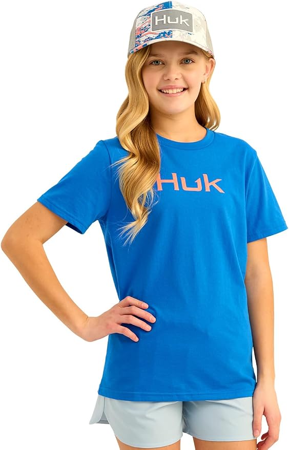 HUK Mens Performance Fishing Logo Tee, Short Sleeve T-Shirt for Men