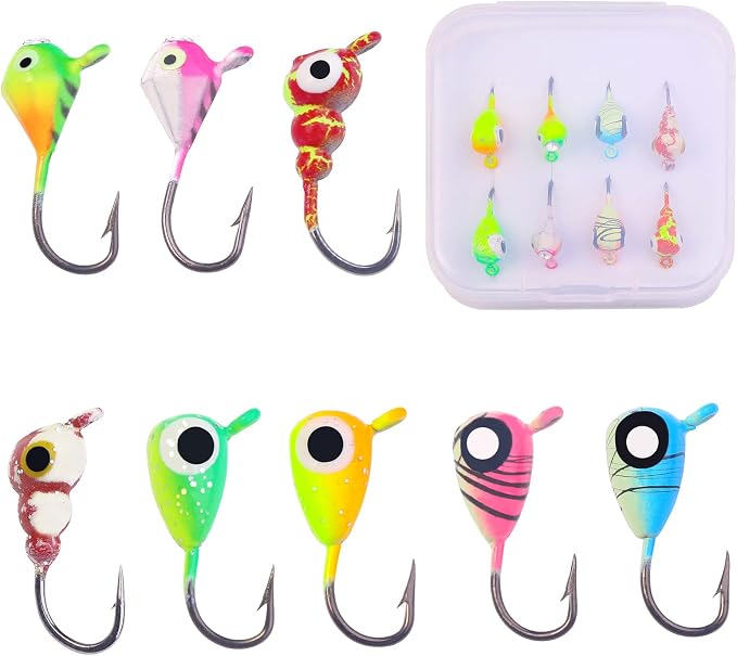 Ice Fishing Jigs Kit Essential Ice Fishing Lures for Beginners to Hook Big Fish and Reel in The Fun!