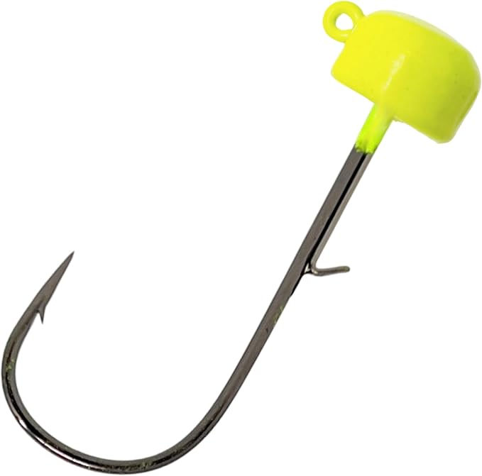 Reaction Tackle Tungsten Mushroom Head Jig Heads, Ned Rig Shroom Jigs for Finesse Bass Fishing, Stand Up Bait with Weedless and EWG Hook Options (5-Pack)