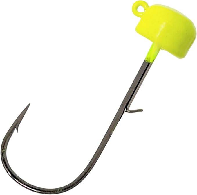 Reaction Tackle Tungsten Mushroom Head Jig Heads, Ned Rig Shroom Jigs for Finesse Bass Fishing, Stand Up Bait with Weedless and EWG Hook Options (5-Pack)