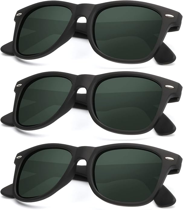 KALIYADI Polarized Sunglasses for Men and Women Matte Finish Sun glasses Color Mirror Lens UV Blocking (3 Pack)