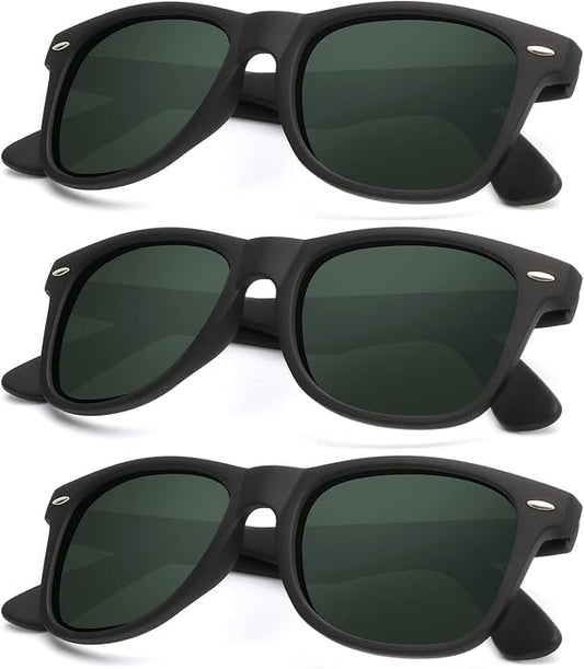 KALIYADI Polarized Sunglasses for Men and Women Matte Finish Sun glasses Color Mirror Lens UV Blocking (3 Pack)