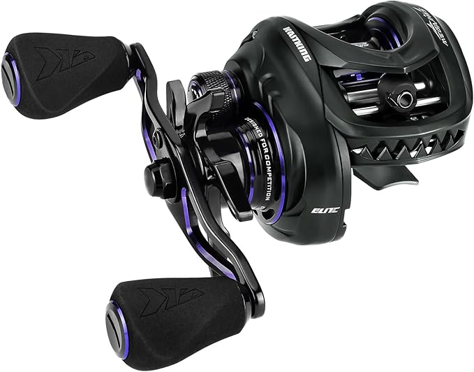 KastKing MegaJaws Elite Baitcasting Fishing Reel, New AutoMag Dual Braking System, Only 6.7oz, 17.64 LBs Carbon Fiber Drag, 11+1 Shielded BB, High Speed 5.4:1 to 9.1:1 Gear Ratios