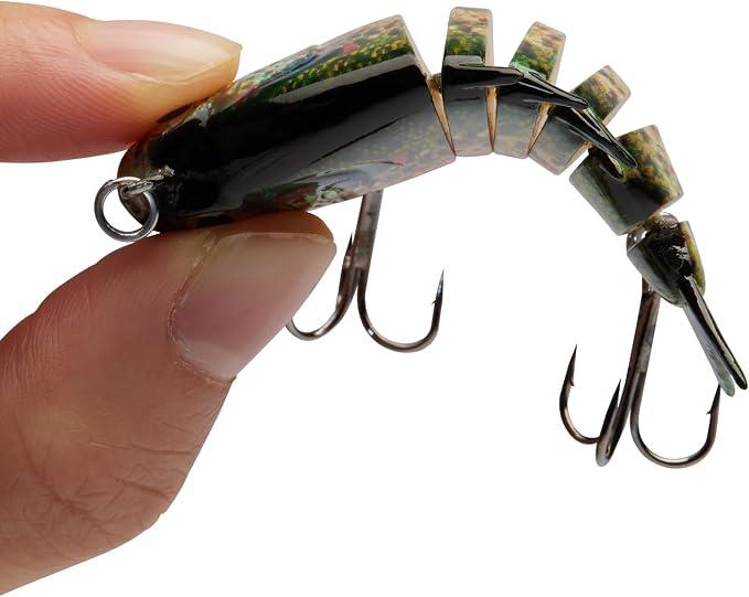 Bassdash SwimPanfish 0.34oz Hard Swimbaits Multi Jointed Topwater Trout Bass Fishing Crank Lure for Freshwater and Saltwater