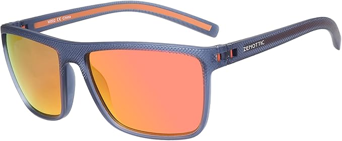 ZENOTTIC Polarized Sunglasses for Men Lightweight TR90 Frame UV400 Protection Square Sun Glasses
