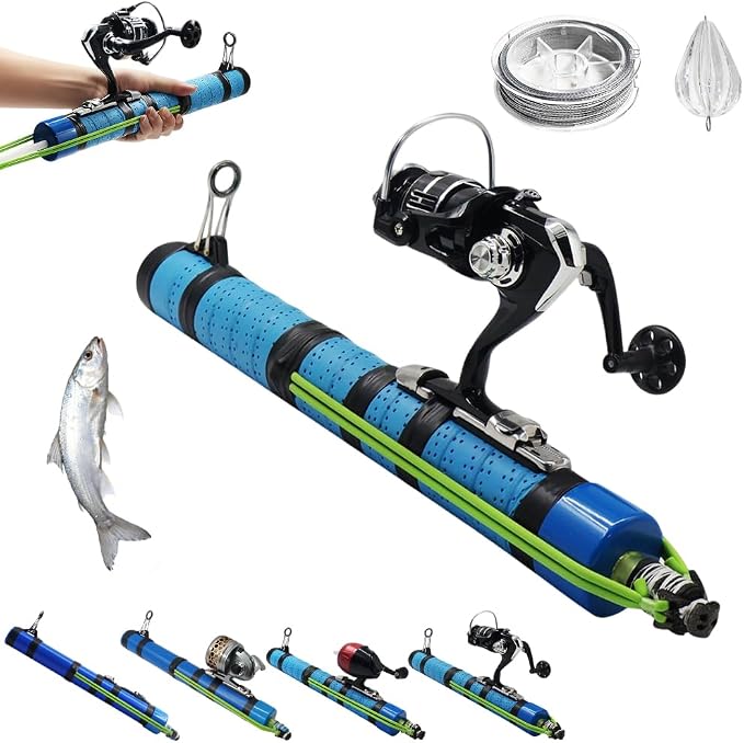 SUFFUSE Fishing Rod, Portable Catapult Lure Fishing Tools, Saltwater and Freshwater Great Gear for Traveling