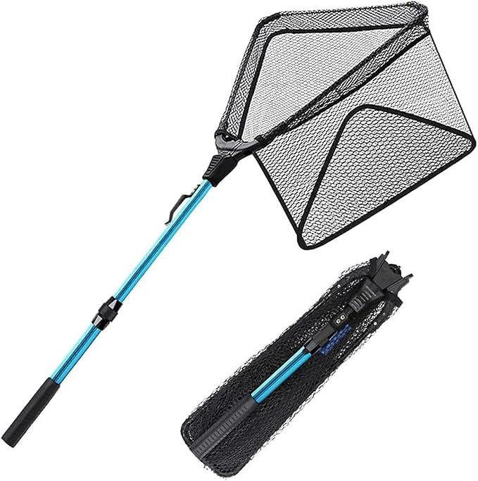 SAN LIKE Fishing Net Fish Landing Net Collapsible Fish Net with Anti-Slip Telescoping Rubber Pole Handle for Kids Adults in Saltwater Freshwater Multi-Size Extending to 37/42/43/51/69/71/89/98inch
