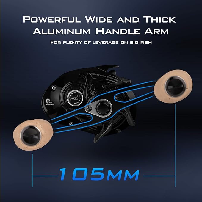 KastKing MegaTron Baitcasting Reels, High Capacity or High Speed Low Profile Casting Reel, 7+1 Double Shielded Stainless Steel BB, 8-Button Magnetic Brakes, Powerful Drag, Freshwater & Inshore Fishing