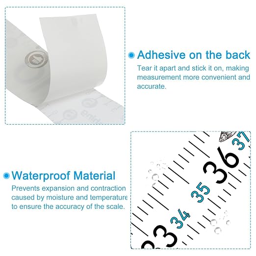 Fishing Ruler for Boat 51" Self-Adhesive Fish Measuring Decals (3 Pack) Waterproof Self Adhesive Measuring Ruler Tape (3 Mix Colors)