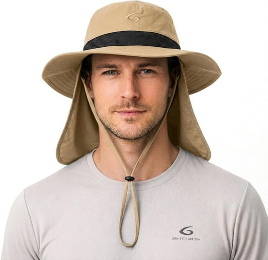 UVCoolix™ Cooling Sun Hat with Neck Flap,UPF 50+ Wide Brim UV Protection Boonie for Hot Outdoor Days