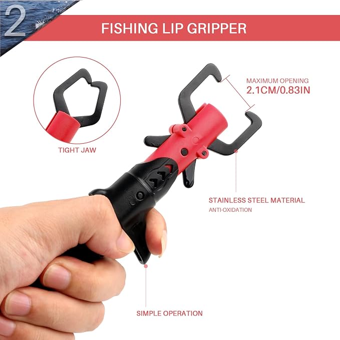 mouhike Fishing Pliers Fish Lip Gripper Fishing Tool Kit Muti-Function Saltwater Fishing Line Cutter Hook Remover with Sheath Lanyard, Fly Ice Fishing Gear Fishing Gifts for Men Women
