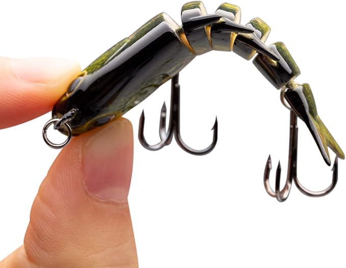 Bassdash SwimPanfish 0.34oz Hard Swimbaits Multi Jointed Topwater Trout Bass Fishing Crank Lure for Freshwater and Saltwater