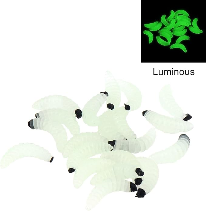 250pcs Soft Plastic Fishing Lures Worms Lure, Plastic Fishing Worms Fake Maggots Fake Worms Baits, Worm Bread Soft Maggots Artificial Earthworm