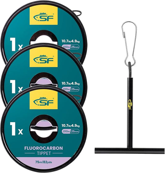 SF Clear Fluorocarbon Tippet Line Fly Fishing Tippets Leaders Trout 75M 100M 0X 1X 2X 3X 4X 5X 6X 7X