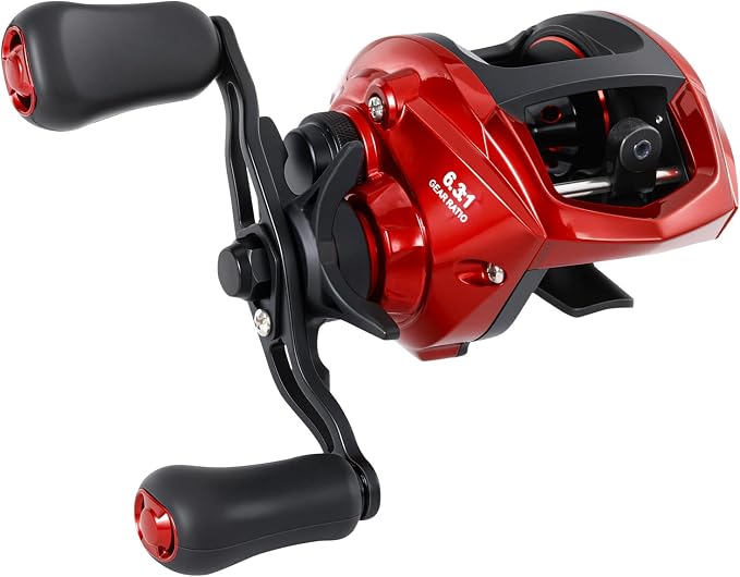 Sougayilang Baitcasting Fishing Reel, 8:1 High Speed Gear Ratio Super Smooth and Powerful Low Profile Baitcaster Reel with Maganic Brake System for Freshwater,Saltwater