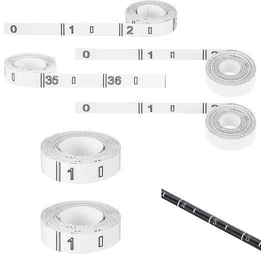 Gemscream 6 Pcs Rod Ruler 36'' Fish Measuring Decals Measuring Tape Stickers Transparent Tape Measure Kayak Fishing Accessories for Rod Boat Kayak(Black)