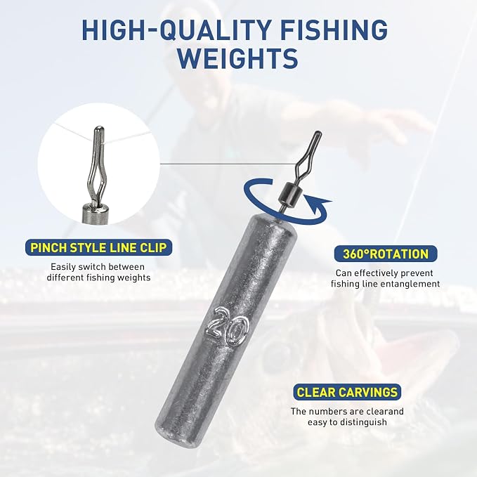 THKFISH Fishing Weights Sinkers Set, 60PCS Fishing Sinker Drop Shot Weights Kit,Drop Shot Rig Wacky Hooks for Saltwater Freshwater Bass Fishing