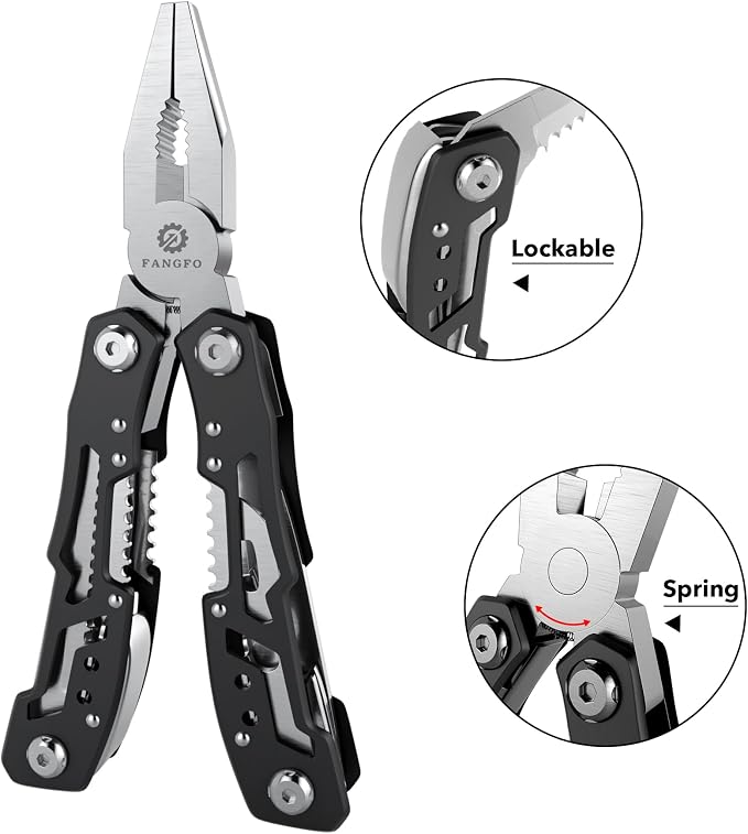 14-In-1 Multitool with Safety Locking, Professional Stainless Steel Multitool Pliers Pocket Knife, Bottle Opener, Screwdriver with Nylon Sheath ，Apply to Survival,Camping, Hunting and Hiking 10 Pcs