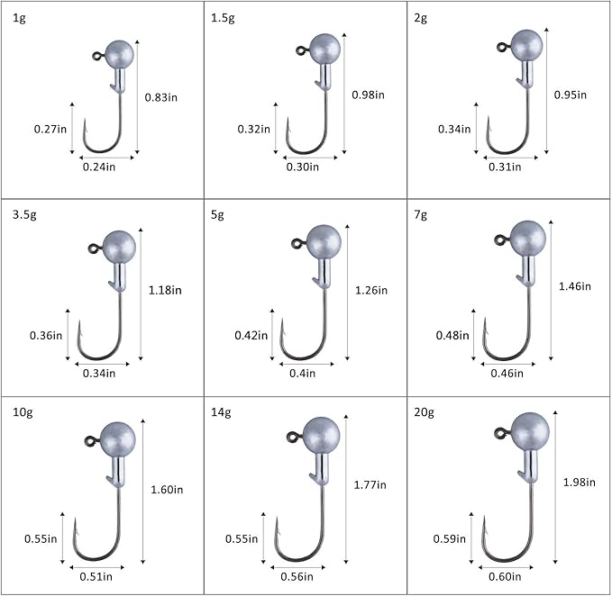 Goture Round Jig Head, Jig Head Hooks for Freshwater Saltwater Fishing, Swimbait Jig Heads with Fishing Box for Trout Bass Fishing, Crappie Pro Jig Heads