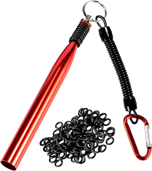 Wacky Rigging Tool, Fishing Bait Rigs, Wacky Rig Ring Tool with 70PCS Worm O-Rings, Wacky Worm Kit for Senko Neko Finesse Stick Soft Baits