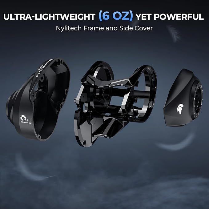 KastKing Spartacus II Plus Baitcasting Reel, DualBalance™ Magnetic Braking System, 8.0:1 High-Speed Gear Ratio, Ultralight 6 oz, 7+1 MaxiDur Double-Shielded Ball Bearings, Fishing Reels