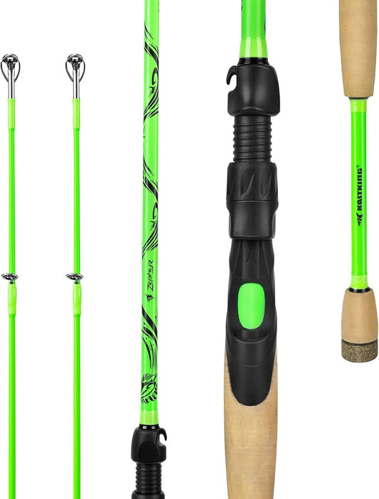 KastKing Zephyr Dual Tip Casting Rods & Spinning Fishing Rods, Lightweight KastFlex IM6 Graphite Rod, Dual Tips Section for Different Powers, Built-in Hook Keeper, PTS Power Transition System