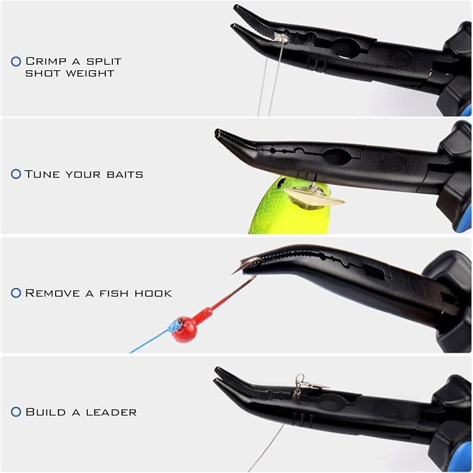 KastKing Intimidator Fishing Pliers, Corrosion Resistant Polymer Coated Fishing Tools, Tungsten Carbide Cutters, Saltwater Resistant Fishing Gear