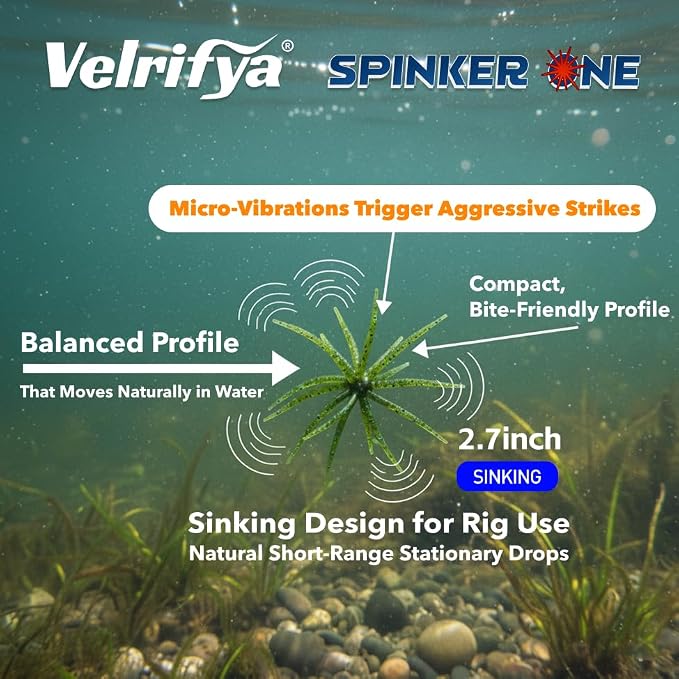Tentacle Creature Lure, Japanese Style Soft Plastic Baits for Bass Fishing - for Drop Shot, Wacky Rig/Neko Rig and Finesse, Slow Sinking, Soft Bait by Velrifya
