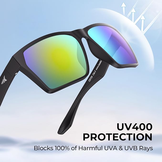 KastKing Beartrap Polarized Sports Fishing Sunglasses, With PuriVex Protective Lens Coating, Square Frame Design, Men Women